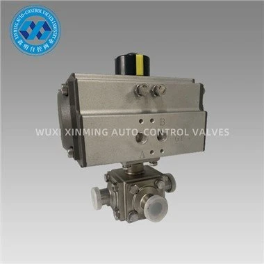Pneumatische actuator Tri-clamp drieweg kogelkraan