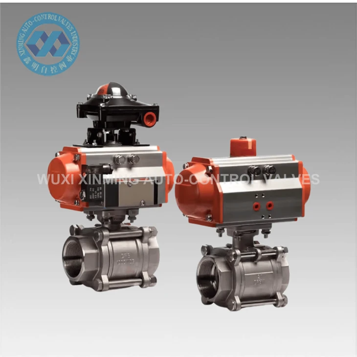 ISO Standard Double Acting Stainless Steel Pneumatic Actuator Ball Valve