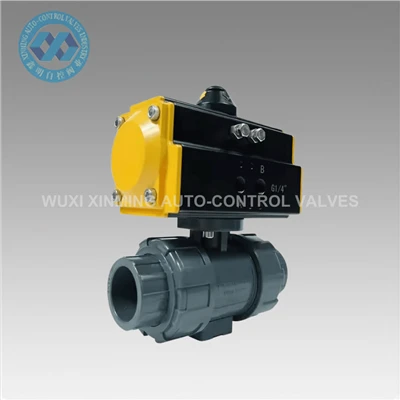 Dubbelwerkende plastic pneumatische actuatorbalklep