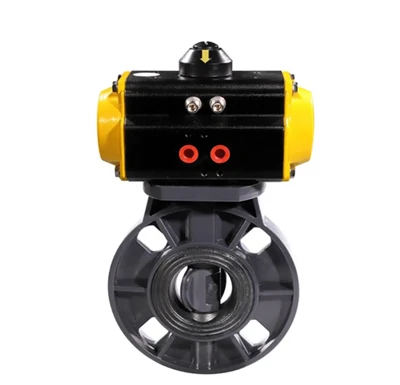 Nieuwe aankomst PVC Flens vlinderklep met pneumatische actuator